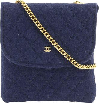 Chanel Navy Cotton Pouch (Pre-Owned)