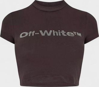 Off-white Womens Off-White Bling Bounce 90S Fit Tee Dark Grey - Black - Size: 10/8