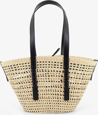Loewe Womens Shoulder Bag Paulas Ibiza Beige Raffia-Leather Raffia/leather