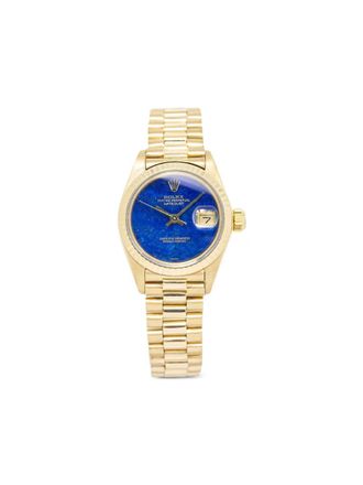 Rolex Datejust 26mm - women - 18kt Yellow Gold - One Size - Blue
