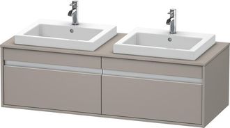 Duravit Duravit Ketho Mueble De Pared 6797, 2 Extra&iacute;bles, 1400mm, Para 2 Lavabos Empotrados, A Ambos Lados, Color (frente/cuerpo): Terra Mate - Kt6797b1414