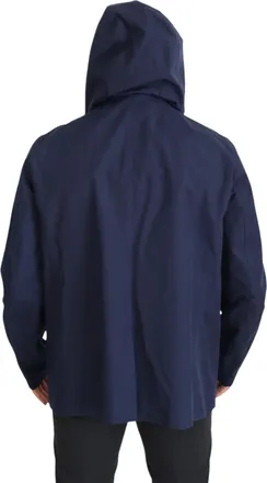 Dolce & Gabbana Mens Blue Hooded Double Breasted Coat Jacket Polyester Clothing