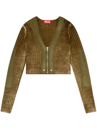Diesel M-Asera cropped cardigan - women - Wool/Polyamide - S - Green