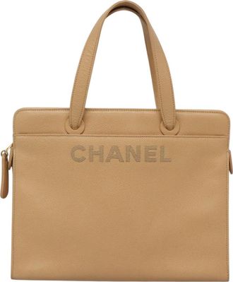 Chanel Chanel Beige Leather Tote Bag (Pre-Owned)