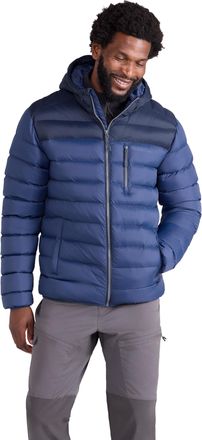 Mountain Warehouse Link Mens Padded Jacket - Showerproof, Lightweight & Warm Puffer Coat with Lots Of Pocket - Ideal For Cold & Wet Weather Dark Blue 4XL