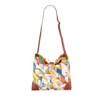 Herm&egrave;s Pre-owned Womens Printed Shoulder Bag - White Textile - One Size