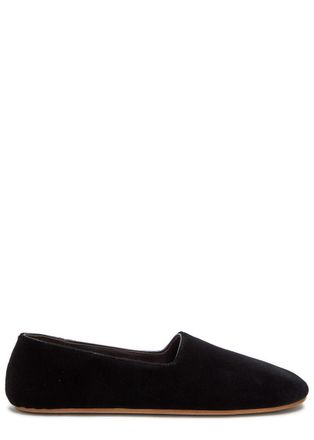 The Row The Row Ponti Velvet Slipper Flats - Black - 40 (IT40 / UK7)