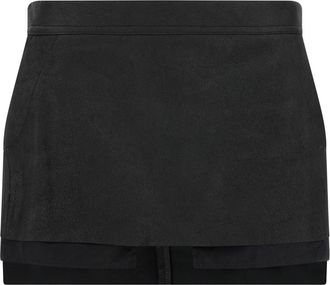 Rick Owens Black Fog Cutdff mini skirt