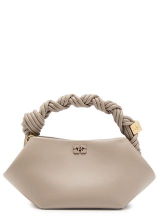 Ganni Bou Mini Leather top Handle bag - Grey - One Size