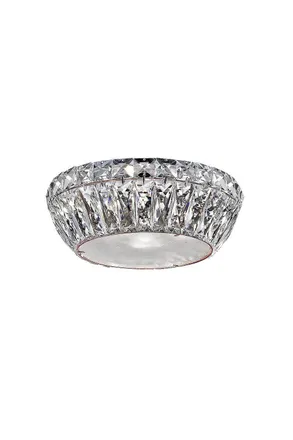 Netlighting Armel 4 Light LED Crystal Flush Rosy Gold Ceiling Light in Clear
