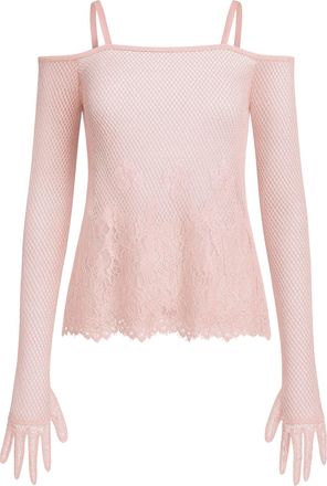 Puma x Rihanna Fenty Ball Mesh Lace Womens Pink Glove Top Nylon - Size X-Small