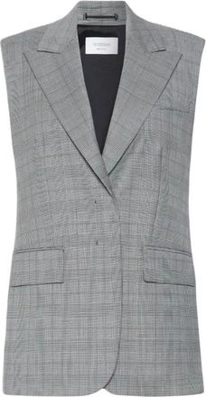 Max Mara Blazer zonder mouwen - Dames - Gillet - Grijs - 3XS - Wol - Kostuums