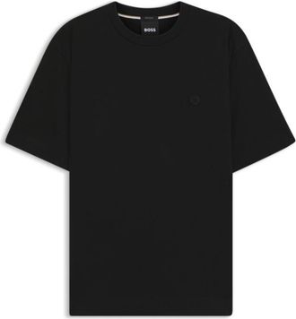 BOSS Mercerised-cotton T-shirt with Double B monogram