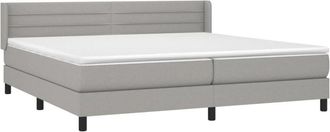 vidaXL Vidaxl - Cama Box Spring Con Colch&oacute;n Tela Gris Claro 200x200 Cm