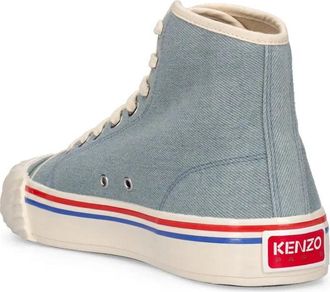 Kenzo Womens Kenzoschool High-Top Sneaker Blue Denim Rubber