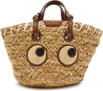 Anya Hindmarch Seagrass Eyes Small Raffia Basket bag - Natural - One Size