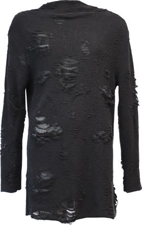 Iro x Anja Rubik Iriza jurk met een verwassen look in zwart katoen