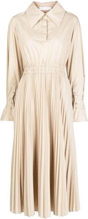 SIMKHAI oversized-collar pleated shirt dress - women - Cotton/Polyester - 0 - Grey