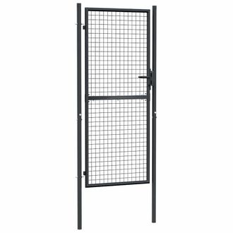 vidaXL Vidaxl - Puerta De Jard&iacute;n De Malla De Acero Galvanizado, 100 X 200 Cm, Gris
