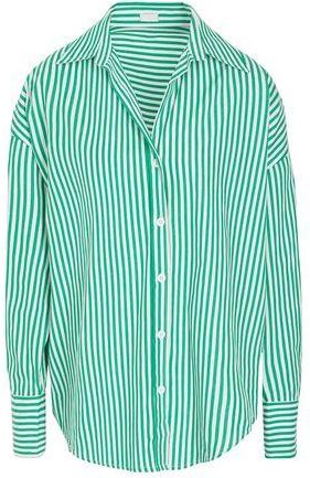 8 by YOOX STRIPED ORGANIC COTTON BOYFRIEND SHIRT