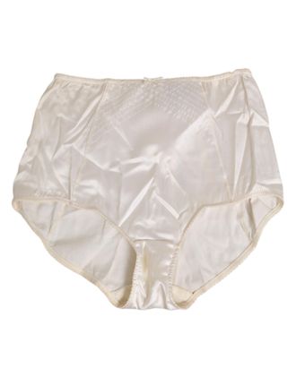 Dolce & Gabbana Off White Silk High Waist Girdle Panty Womens Underwear