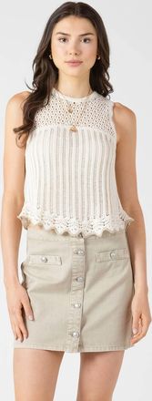 Dex Clothing Bloom Crochet Tank Top In Ivory