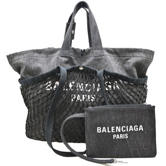 Balenciaga Black Denim Tote Bag (Pre-Owned)