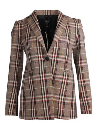Theory Blazer met enkele rij knopen - Bruin
