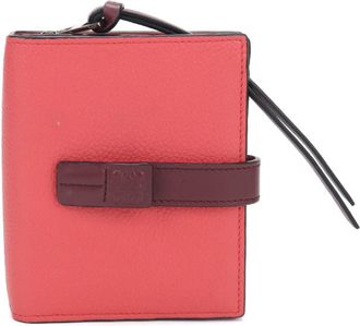 Loewe Red Color Leather Wallet (Bi-Fold) (Pre-Owned)
