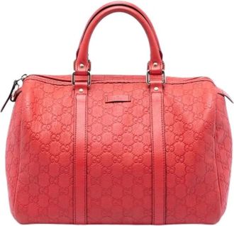 Gucci Pre-owned Handbags, female, Red, Size: ONE SIZE Pre-owned Boston Bag