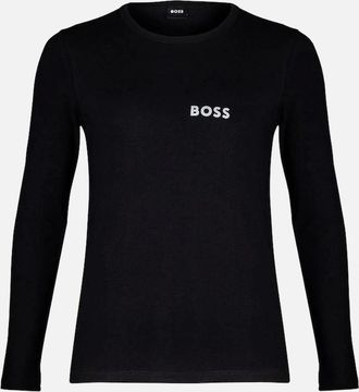 HUGO BOSS Mens BOSS Luxe Thermal Long-Sleeve Jersey Top, Black - Size: 38