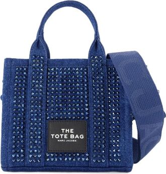 Marc Jacobs Shopping Bags, female, Blue, ONE SIZE, Blue Cotton Crossbody Tote Bag