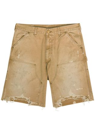 Saint Mxxxxxx Saint Mxxxxxx Distressed Canvas Shorts - Beige - M