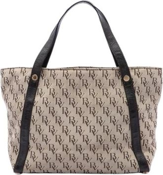 Bottega Veneta Pre-owned Jacquard Monogram Tote - Dames - Vintage Shopper - Beige - ONE Size - Leer - Vintage