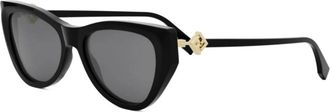 Fendi FF Diamonds Cat Eye - Dames - Zonnebrillen - Zwart - 54 MM - Accessoires