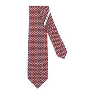 Ferragamo Ties, male, Red, Size: ONE SIZE Geometric Diagonal Stripe Tie