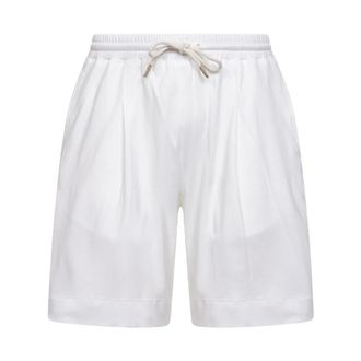 D4.0 Casual Shorts, male, White, Size: 2XL D4.0 Cotton Drawstring Shorts