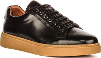 Justinreess England Anthony Mens Monotonic Mid Platfor Lace Up Trainers (Black, UK 11)