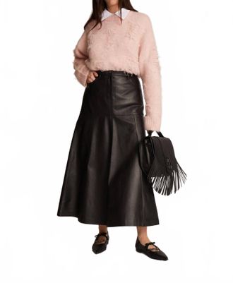 Munthe Tanya Vegan Leather Skirt In Black
