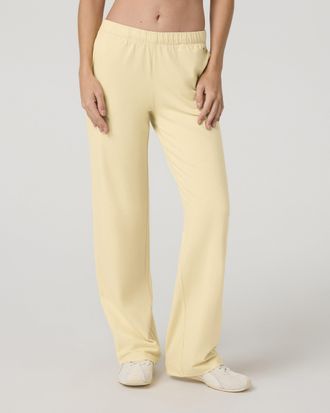 Vuori Clothing Halo Modern Straight Leg Pants | Lemon Snap Heather | XS, Size Extra Small
