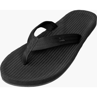 indosole Responsibly-Made Tire Sole Easy Living Flip Flops in Black at Nordstrom, Size 14
