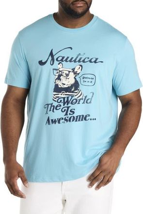 Nautica Big & Tall The World is Awesome Graphic Tee in Milky Blue at Nordstrom, Size 4X Big