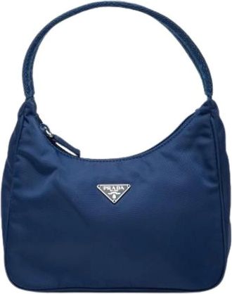 Prada Pre-owned Mini Bags, female, Blue, Size: ONE SIZE Pre-owned Nylon Mini Bag