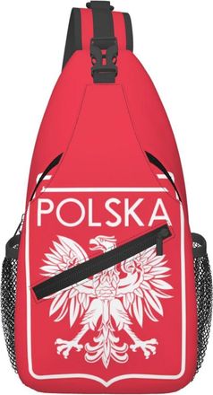 Generic Polish Flag Poland Polska Eagle Chest Bag Adjustable Sling Bag Breathable Fanny Pack For Casual Women Men