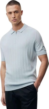 Genti Poloshirt met rits Genti lichtblauw normale fit