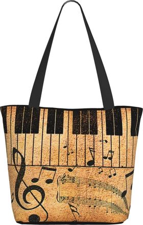 AOOEDM Vintage Music Note Piano Ladies Shopping Bag 13x11x7in.The Perfect ValentineS Day Gift.It Is The Best ValentineS Day Gift For Mom, Daughter, Wife,Etc