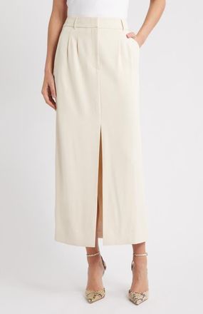 French Connection Harry Suiting Slit Maxi Skirt in Classic Cream at Nordstrom, Size 12