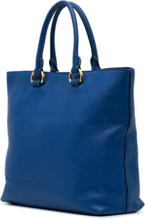 Prada Pre-owned Tote Bags, female, Blue, Size: ONE SIZE Pre-owned Vintage Leather Tote Bag