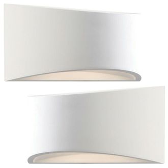 Loops 2 PACK 300mm LED Wall Light Warm White White (ready to paint) Curved Bed Lamp