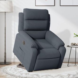 vidaXL Vidaxl - Poltrona Alzapersona Reclinabile Elettrica Grigio Scuro Velluto